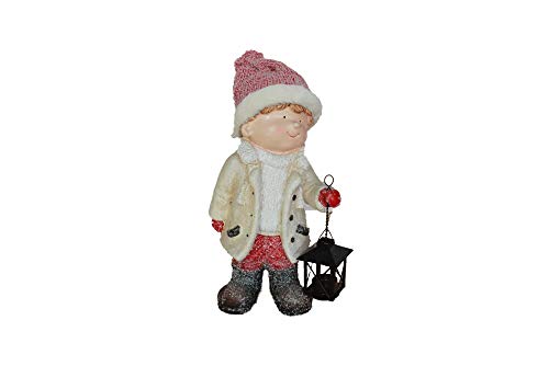 VERO HOME Deko Weihnachtsjunge Sam - 39cm - Weihnachtsfigur Keramik MGO von VERO HOME