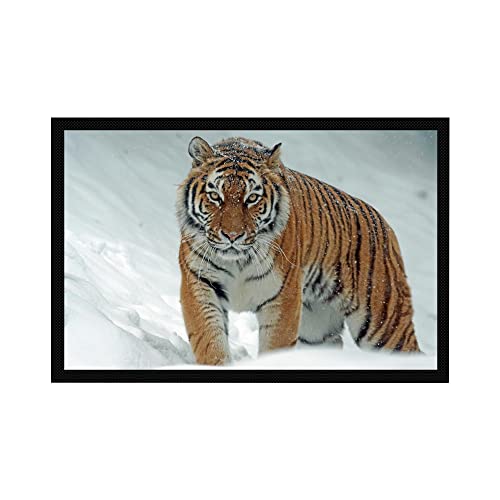 VERO HOME 11986 Fußmatte | Motiv Tierwelt Tiger im Schnee | Für Ihren Eingangs-Bereich | Maße: 60 x 40 cm von VERO HOME