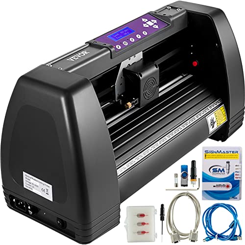 VEVOR 375mm Vinyl Schneideplotter 3 Klingen Offline Steuerung Plottermaschine Vinyl Cutter Plotter Folienplotter Foliendrucker Profi Plotter Cutting mit Signmaster Software für Schilder Papierzufuhr von VEVOR