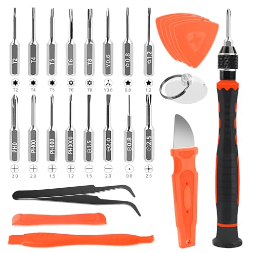 VFANDV Feinmechaniker Schraubendreher Set, 28-in-1 Precision Screwdriver Set, Mini Werkzeug Kit mit Torx T2 T4 T5 T6 T8, Triwing Y0.6, -1.5/2.0, usw, für PS5, Switch,Laptop, PC, Brillen, Uhren von VFANDV