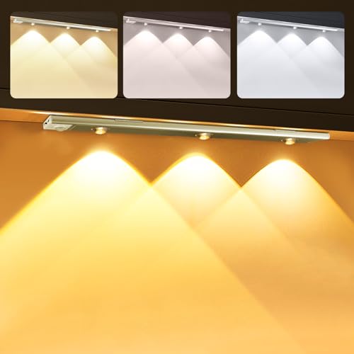 VFANDV Unterbauleuchte Schrankbeleuchtung, 40CM Küchenbeleuchtung Schranklicht mit Bewegungsmelder 1000mAh LED Sensor Licht 3 Modi Unterbauleuchte LED für Schlafzimmer Küche Schrank von VFANDV