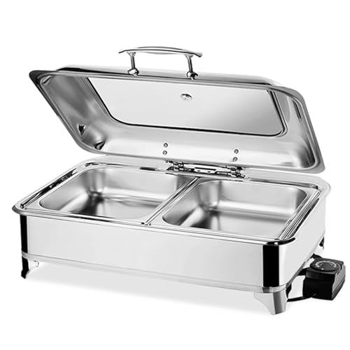 9L Elektrischer Buffetwärmer, Chafing Dish Buffet mit Heizplatte, Elektrischer Buffetwärmer für Buffet-Speisenwärmer, Buffetserver (two grids) von VFDZ