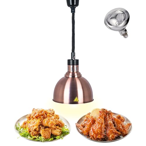 VFDZ Wärmelampe Küche, Einziehbares Wärmelampe für Speisen, Hängende Wärmelampe für Lebensmittel, Speisenwärmer Lampe mit Glühbirne für Buffet Essen Warmhalten(Color:A,Size:1pcs) von VFDZ