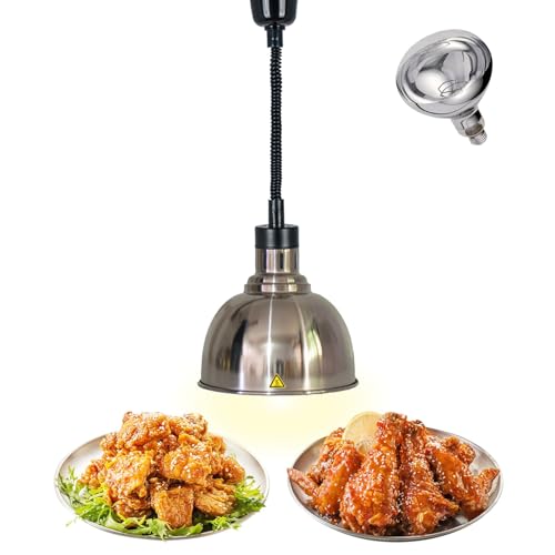VFDZ Wärmelampe Küche, Einziehbares Wärmelampe für Speisen, Hängende Wärmelampe für Lebensmittel, Speisenwärmer Lampe mit Glühbirne für Buffet Essen Warmhalten(Color:B,Size:1pcs) von VFDZ