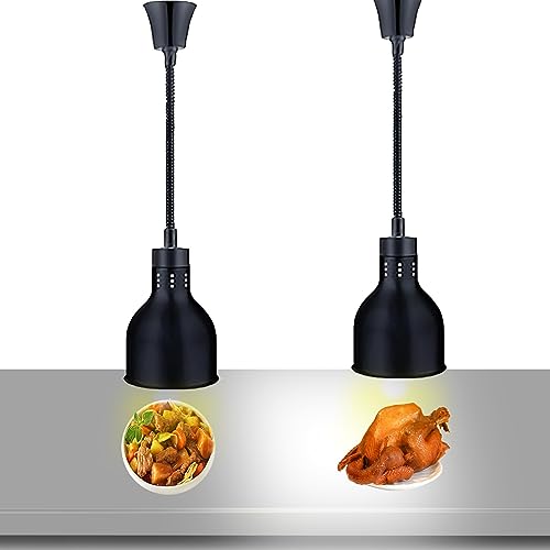 Wärmelampe Küche, Hängende Speisenwärmer Lampe Einziehbares, Wärmelampe Buffet 250W, Lebensmittel Wärmelampe für Küche und Buffets Esszimmer(19CM, 2 Stück) von VFDZ