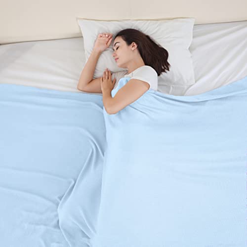 VHOME Sommerdecke - Bambus Decke für Erwachsene Kinder, Leichte Atmungsaktive Kühldecken kann Körper kühl halten für Bett Sofa und überall Blau 150x200cm von VHOME