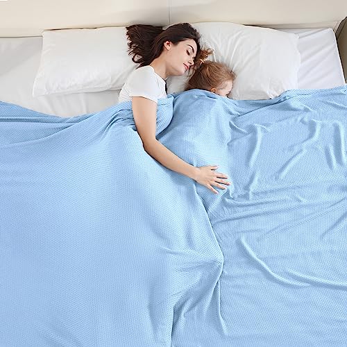 VHOME Sommerdecke - Bambus Decke für Erwachsene Kinder, Leichte Atmungsaktive Kühldecken kann Körper kühl halten für Bett Sofa und überall Blau 240x220cm von VHOME