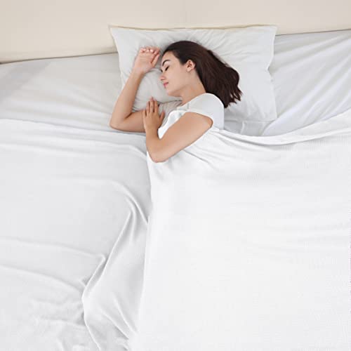 VHOME Sommerdecke - Bambus Decke für Erwachsene Kinder, Leichte Atmungsaktive Kühldecken kann Körper kühl halten für Nachtschweiß für Bett Sofa und überall Weiß 150x200cm von VHOME
