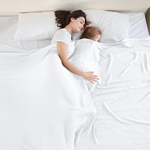 VHOME Sommerdecke - Bambus Decke für Erwachsene Kinder, Leichte Atmungsaktive Kühldecken kann Körper kühl halten für Nachtschweiß für Bett Sofa und überall Weiß 240x220cm von VHOME