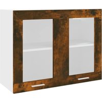 Hängeschrank Glas Räuchereiche 80x31x60 cm Holzwerkstoff vidaXL204888 von BONNEVIE