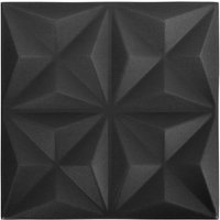 Bonnevie - 3D-Wandpaneele 12 Stk. Dekorpaneel 50x50 cm Origami Schwarz 3 m² vidaXL von BONNEVIE