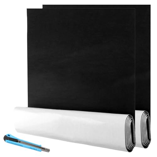 VIDETOL 2 Rollen Filzgleiter Selbstklebend, 40 x 150 cm Teppichfliesen Selbstklebend, Schwarzes Filz Selbstklebend mit Kunstmesser für Stuhlbein, Couch und Bodenschutz von VIDETOL