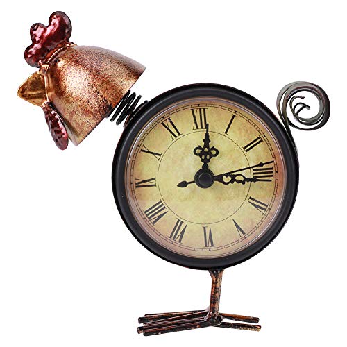 VIFERR Klassische europäische Retro-Stil Huhn geformte Eisen Uhr Schreibtisch Tischuhr Home Ornament Craft Geschenke von VIFERR
