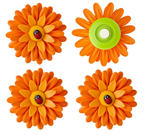 VIGAR Flower Power Kühlschrankmagnete Kinder mit Blumenmotiv, 3 Stück, Arancione, 8x8x6 cm von VIGAR