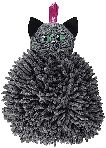 Vigar Felix Mikrofaser Badetuch in Katzenform, Polyester, grau, 7x22x28 cm von VIGAR