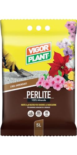 Vigorplant Perlite, 100 % Mineralstoff, pH-neutral, fördert die Wurzelbildung der Pflanzen, ideal zum Mischen mit Erde, 5 Liter von VIGORPLANT
