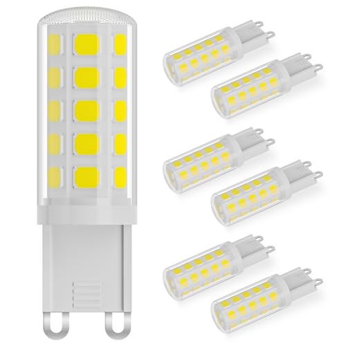 VIIVUU G9 LED Lampe, LED Leuchtmittel 4W entspricht 40W Halogenlampe 400 Lumen, kaltweiß 6000K, Kein Flackern, Nicht Dimmbar G9 Glühbirne, 6er Set von VIIVUU