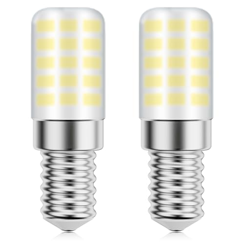VIIVUU E14 LED kaltweiß kühlschrank Lampe,3 Watt Kühlschranklampe Kaltweiss 280LM 6000K Ersatz Halogenlampen 25W Glühbirne,230V Leuchtmittel für Dunstabzugshaube,Nähmaschine 2er von VIIVUU