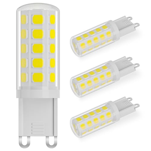 VIIVUU G9 LED Lampe Kaltweiss,LED Leuchtmittel G9 4W Ersatz 40W Halogenlampen,LED G9 Halogenlampe Birne 400LM Glühbirne 6000K für Kronleuchtern,Tischlampen, Deckenlampen, Nachttischlampen 3 Pack von VIIVUU