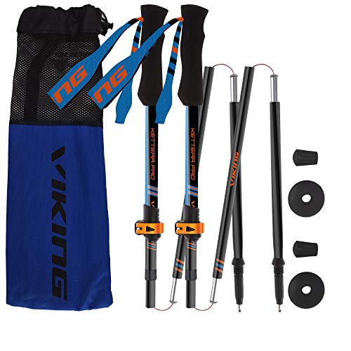 VIKING Kettera Pro Wanderstöcke faltbar Hiking Poles Walkingstöcke klappbar Trekkingstöcke faltbar Faltbare Wanderstöcke Nordic Walking Stöcke Damen von VIKING