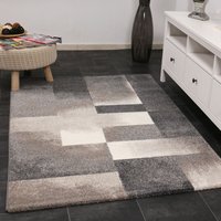 Moderner Designer Teppich mit Geometrischen Abstrakt Muster in Grau und Beige,120x170 cm von VIMODA