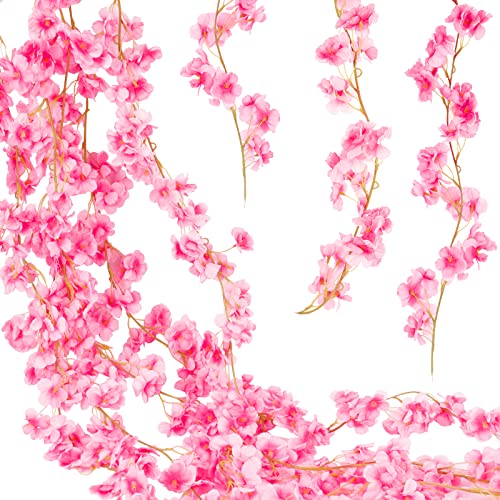 VINFUTUR 5×1.8M Künstliche Kirschblüten Girlande Seidenblumen Blumengirlande Hängende Kirschblüte Reben für Zuhause Hochzeit Party Garten Hintergrund Dekoration von VINFUTUR