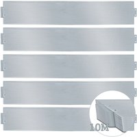 Rasenkante 10m 100x18cm Metall Beetumrandung verzinkt Mähkante Beeteinfassung - Länge 10m Höhe 18cm Palisade - Vingo von VINGO