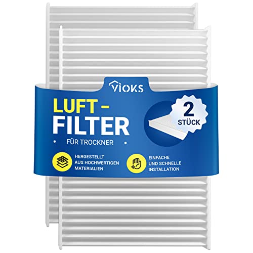 VIOKS 2x Filter 140x95x17mm Ersatz für Luftfilter Pollen Bosch 00481723 für Bosch Siemens Trockner Wärmepumpentrockner/Trockner Kondenstrockner von VIOKS