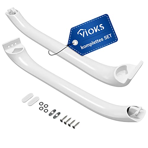VIOKS SET Kühlschrank Griff 2 Stück Ersatz für Bosch 00369542 mit Abdeckungen und Schrauben - Griff für Kühlschrank, KühlGefrierKombination von VIOKS