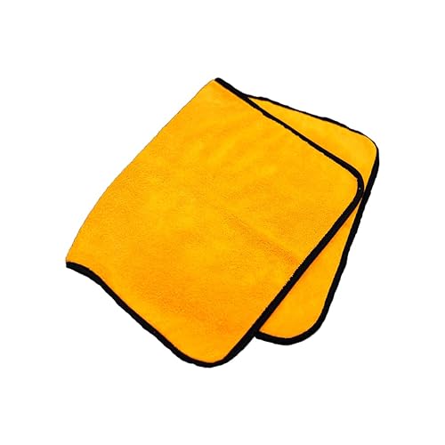 VIOVIE Auto Tuch Orange 60x40 cm 2 Stück, Auto Trockentuch XXL extra saugstark, schlierenfrei & fusselfrei Poliertuch aus spezieller Faser zum Trocknen nach der Autoreinigung, Kfz lackschonend von VIOVIE