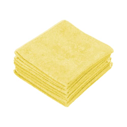 VIOVIE Profi Micro Tuch 10er Paket 40x40 cm gelb, Putztücher mit maximaler Aufnahmekraft von Staub, Schmutz und Flüssigkeit, langlebige Mikrofaser Allzwecktücher mit Kantenschutz gegen Kratzer von VIOVIE