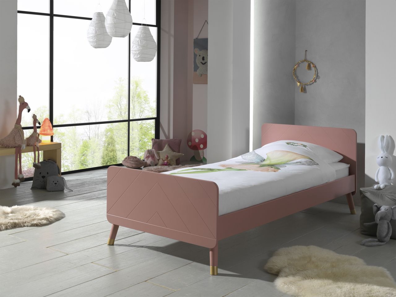 Vipack: Einzelbett "BILLY" 90 x 200 mit Lattenrost - Kinderbett - Terra Rosa von VIPACK