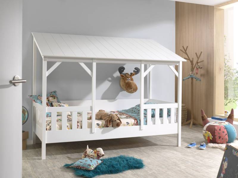 Vipack: Hausbett 90 x 200 - Spielbett Kinderbett Jugendbett - Weiß von VIPACK