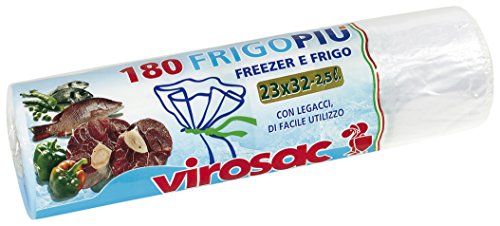 VIROSAC 111981 Roll 180 Frigopiù Beutel 23x32 Küchenbehälter, Material, Multicolor, 24x5.5x5.5 cm von VIROSAC