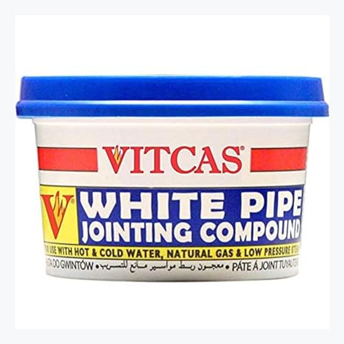 VITCAS Weiße Rohrverbindung, auslaufsichere Verbindung, verwendet mit heißem oder haltigem Wasser, Erdgas, Flüssiggas und Niederdruckdampf – schafft eine luftdichte Abdichtung, 400 g/m² Wanne von VITCAS