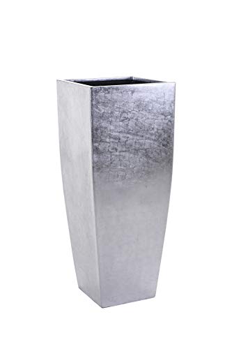 Vivanno Pflanzkübel Pflanzgefäß Blumenkübel exklusiv Silber Linea - 100 x 40 x 40 cm von Vivanno