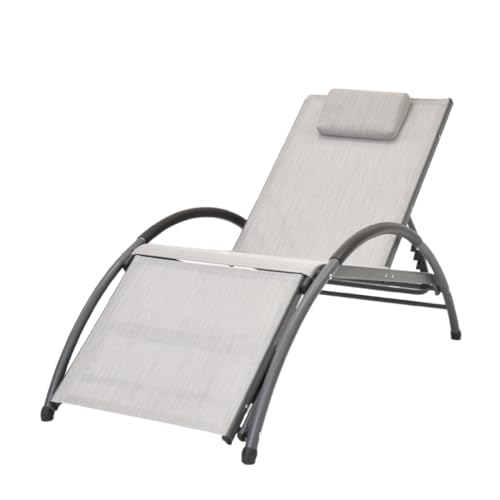 Vivere DKDSUN-HV Dockside Sun Lounger, Aluminium, Haven, 170 x 67 x 84 cm von VIVERE