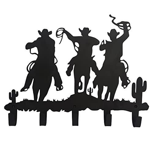 VIVICOMFY Western Cowboy Kleiderhaken Wandkunst Dekor Cowboy Kleiderbügel und Schlüsselhaken Halter Kleiderhaken Hut Rack und Rucksack Kleiderbügel Sweet Home Decor für Aufbewahrung, Wohnzimmer, von VIVICOMFY