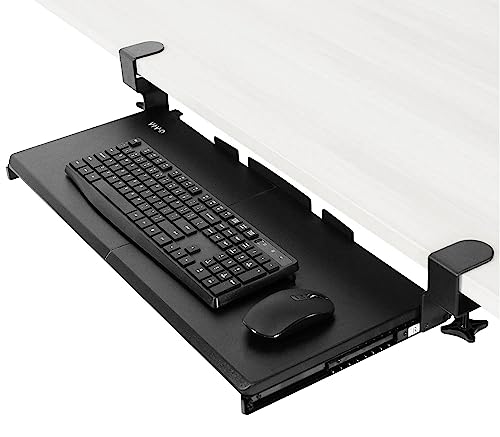 VIVO Large Keyboard Tray Under Desk Pull Out with Extra Sturdy C Clamp Mount System,27 (33 Including Clamps) x 11 inch Slide-Out Platform Computer Drawer for Typing, Black,MOUNT-KB05E von VIVO