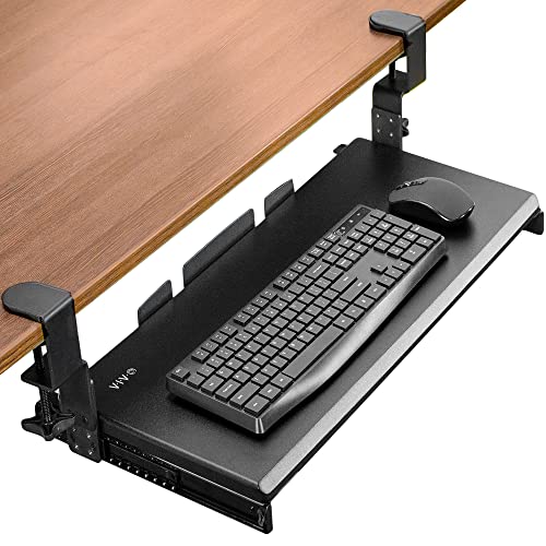 VIVO MOUNT-KB05HB Große Höhenverstellbare Tastaturablage unter dem Schreibtisch, C-Klemmen-Halterungssystem, 68 cm (33 inkl. Klemmen) x 27,9 cm, ausziehbare Plattform, Computer-Schublade zum Tippen, von VIVO