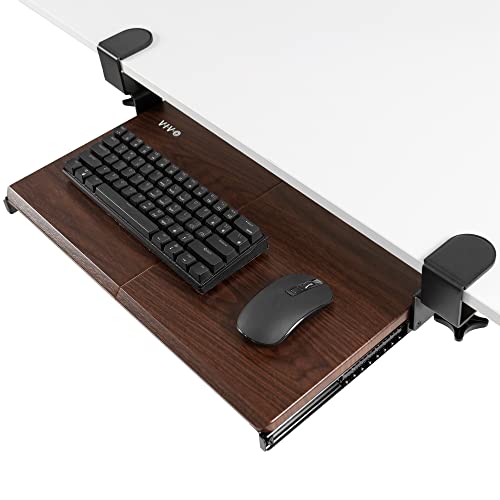 VIVO Kleine Tastaturablage, ausziehbar unter dem Schreibtisch, mit extra stabilem C-Klemmbefestigungssystem, 50,8 cm (26 inkl. Klemmen) x 27,9 cm ausziehbare Plattformschublade, dunkle von VIVO