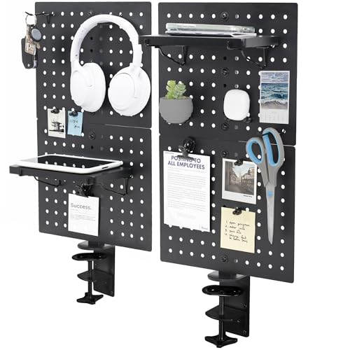 VIVO PP-DK24B Klemm-Schreibtisch-Stecktafel aus Stahl, 61 x 50,8 cm, Sichtschutz, magnetische Stecktafel, Bürozubehör-Organizer, ober- oder unterhalb des Schreibtischs, Schwarz von VIVO