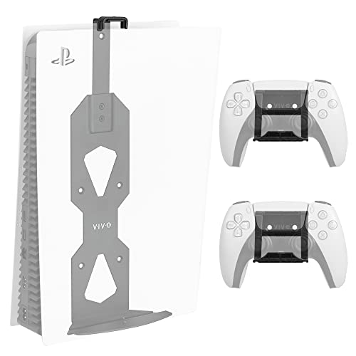 VIVO Wandhalterung aus Stahl für PS5 Spielekonsole, vertikales Display für Playstation 5, offenes Design, 2 Controller-Halterungen, schwarz, MOUNT-PS5B von VIVO