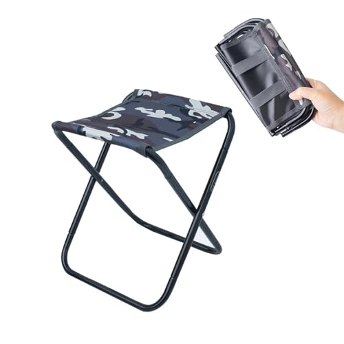 VJKAKZZPY Outdoor Folding Falten Aluminium Stuhl Hocker Sitz Angeln Werkzeuge Camping Faltbare Angeln Stuhl Ultra Licht Gewicht Tragbare (Size : Camo) von VJKAKZZPY
