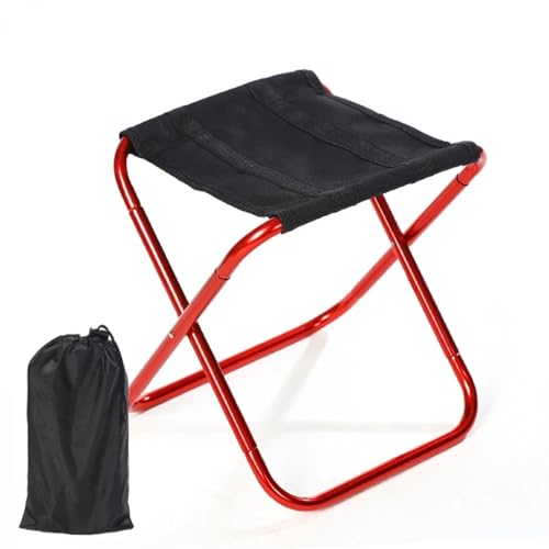 VJKAKZZPY Outdoor-Möbel, zusammenklappbarer Campingstuhl, tragbarer Outdoor-Stuhl, faltbar, for Angeln, Picknick, Wandern, Sitzwerkzeuge (Size : Red) von VJKAKZZPY