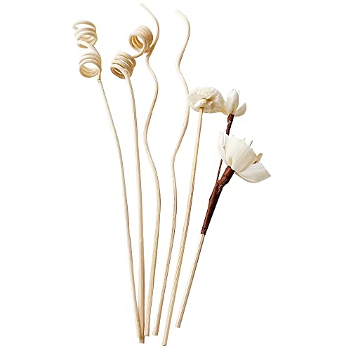 VOANZO 6 Stück Rattan-Schilf-Duft-Diffusor und Blumen-Ersatz-Rattan-Sticks für Zuhause, Büro, Dekoration und DIY-Duft-Dekoration von VOANZO