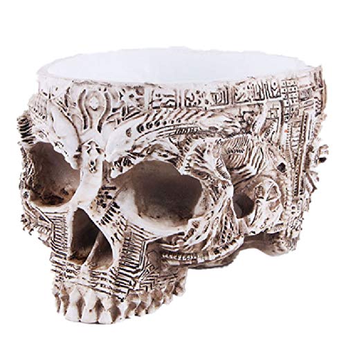 VOANZO Resin Human Skull Aschenbecher Home Ornamente für gruselige Halloween-Dekorationen, dekorative Schädel, Skelettfiguren für Barzubehör, Raucherzimmerdekor für Raucher von VOANZO
