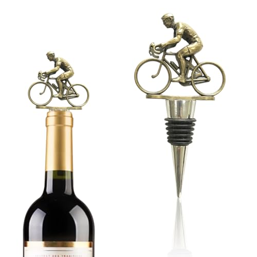 VOHESEA Fahrrad Weinflaschenverschluss, Sektverschluss für Fahrrad Geschenke, Weinverschluss zur Dekoration, Weinzubehör, Geburtstagsgeschenk für Fahrrad- oder Weinliebhaber, Geschenk zum Vatertag von VOHESEA