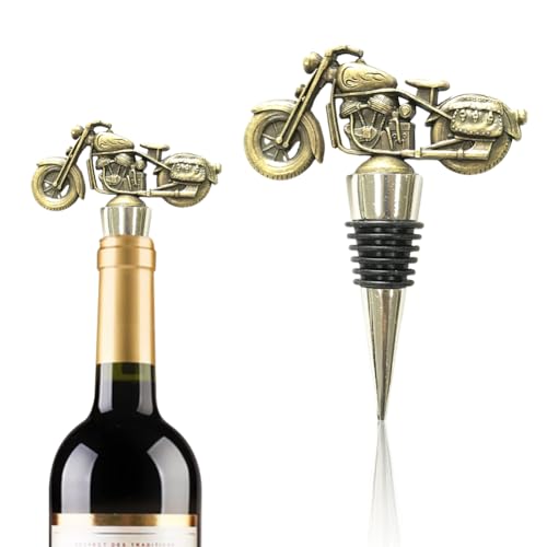 VOHESEA Motorrad Weinflaschenverschluss, Sektverschluss für Motorrad Geschenke, Weinverschluss zur Dekoration, Weinzubehör, Geburtstagsgeschenk für Motorrad- oder Weinliebhaber, Geschenk zum Vatertag von VOHESEA