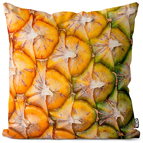 VOID Ananas Frucht Obst Kissenbezug Kissenhülle Sofakissen Kissen Deko Outdoor-Kissen Dekokissen, Kissen Größe:60 x 60 cm von VOID